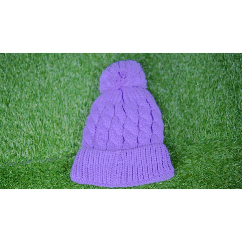 NWT - Angela & William Lavender Cable Knit Beanie Hat - OSFA - Picture 2 of 4